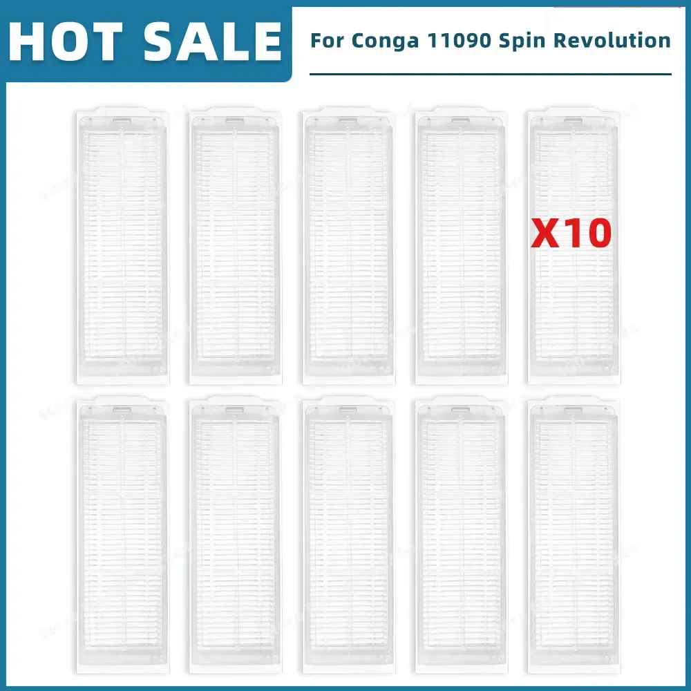 Pièces de rechange compatibles pour aspirateur Cecotec Conga 11090 / 13090 Spin Revolution : filtre, brosse latérale, balai-serpillière et sac à poussière 16