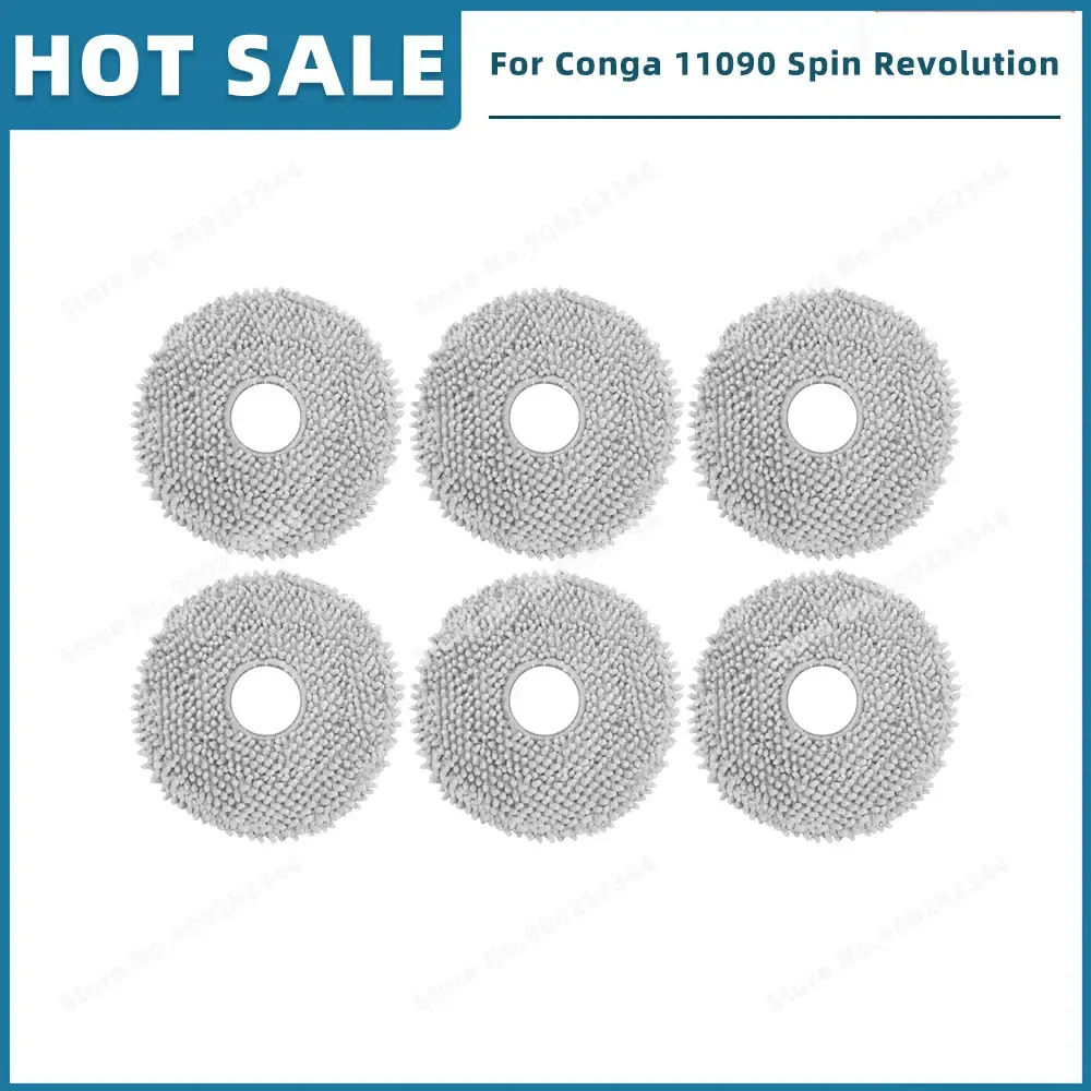 Pièces de rechange compatibles pour aspirateur Cecotec Conga 11090 / 13090 Spin Revolution : filtre, brosse latérale, balai-serpillière et sac à poussière 21