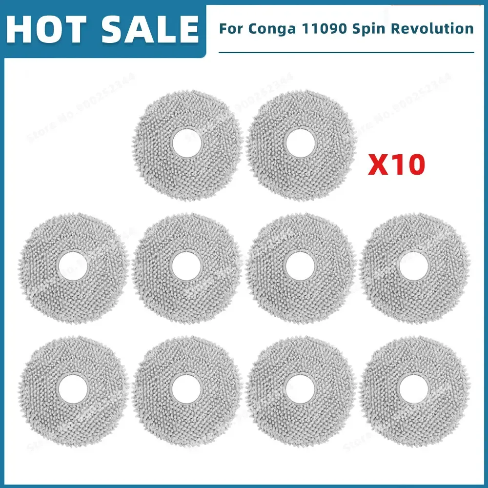 Pièces de rechange compatibles pour aspirateur Cecotec Conga 11090 / 13090 Spin Revolution : filtre, brosse latérale, balai-serpillière et sac à poussière 22
