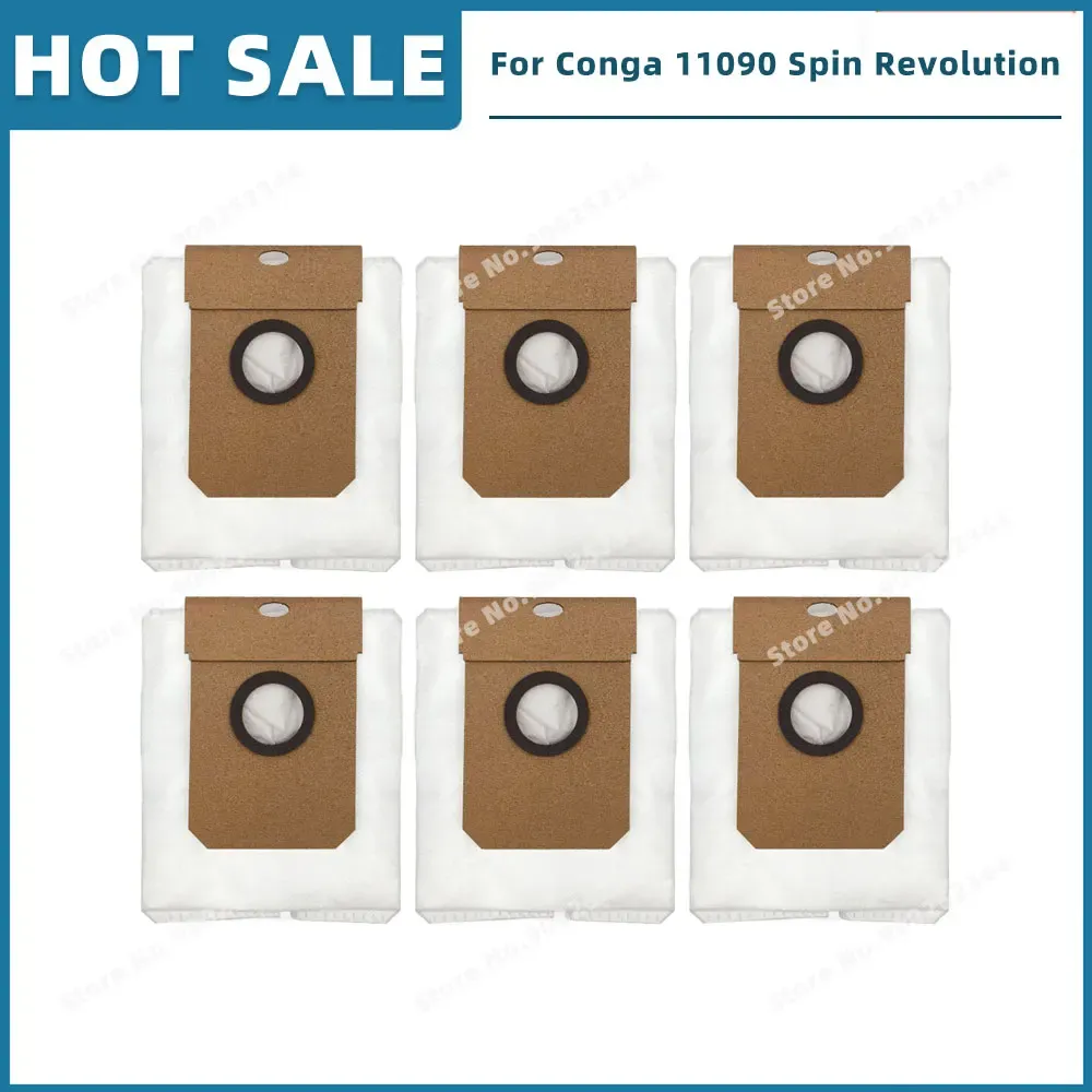 Pièces de rechange compatibles pour aspirateur Cecotec Conga 11090 / 13090 Spin Revolution : filtre, brosse latérale, balai-serpillière et sac à poussière 20