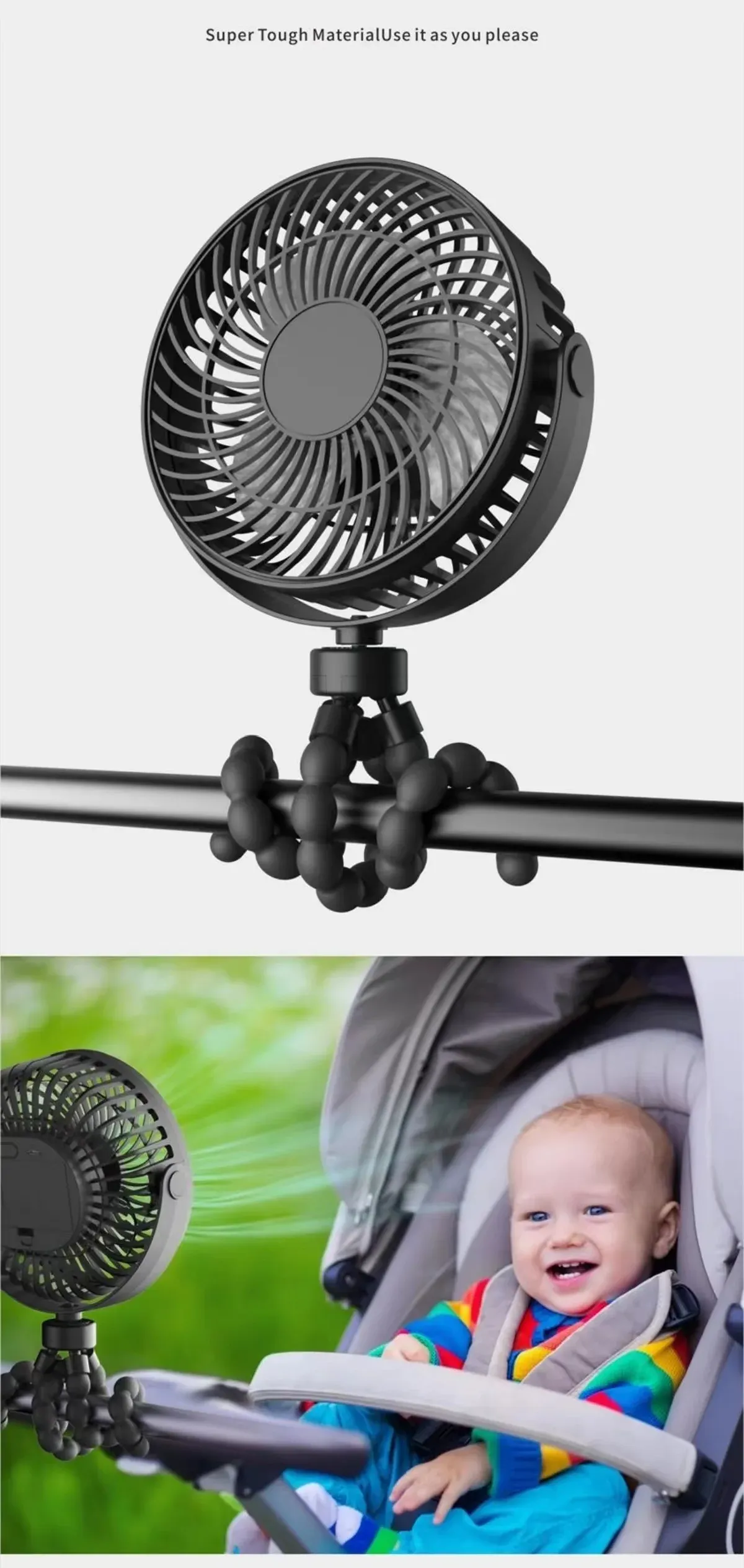 Mini ventilateur de poussette, usage quotidien