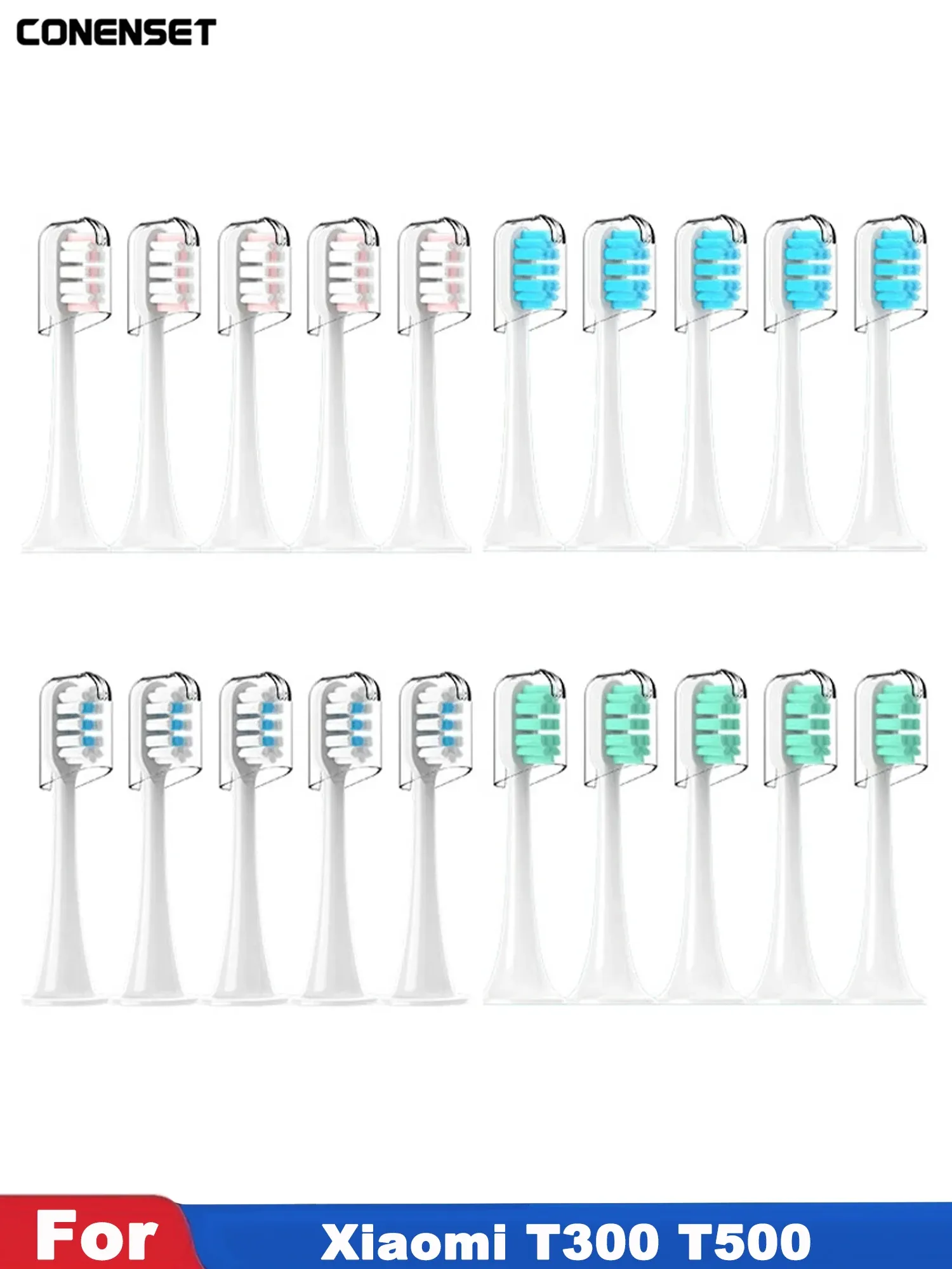 Têtes de brosse de rechange pour brosse à dents électrique sonique Xiaomi Mijia T300, T301 et T500, poils souples DuPont, lot de 4 1