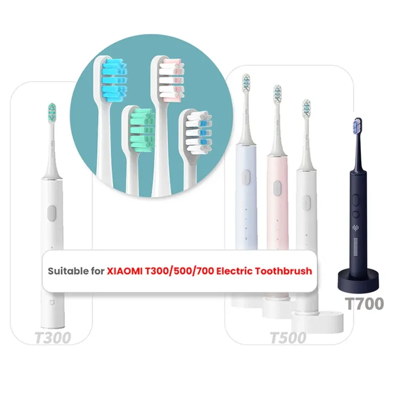 Têtes de brosse de rechange pour brosse à dents électrique sonique Xiaomi Mijia T300, T301 et T500, poils souples DuPont, lot de 4 2