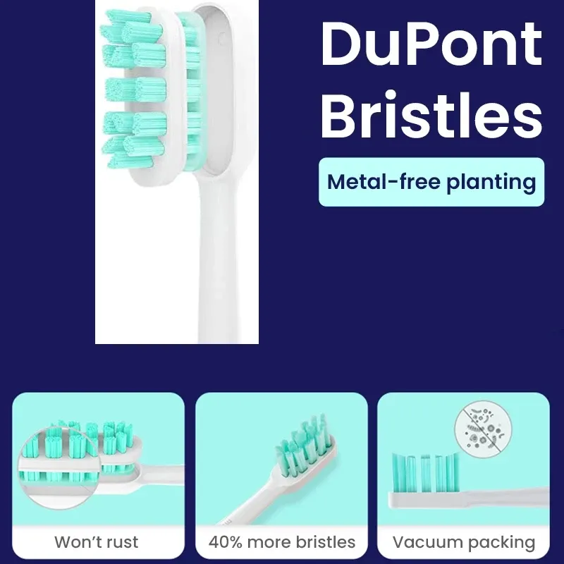 Têtes de brosse de rechange pour brosse à dents électrique sonique Xiaomi Mijia T300, T301 et T500, poils souples DuPont, lot de 4 3