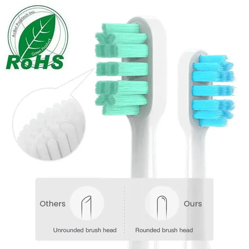 Détail des filaments des têtes de brosse