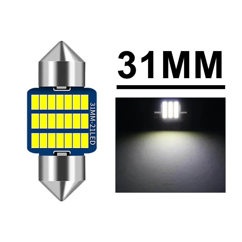 Ampoules LED C5W Canbus à navette 31/36/39/41 mm pour habitacle, dôme, coffre et plaque d'immatriculation, 12 V, 300 lm, 6500 K blanc, lot de 2, 10 ou 20 pièces 9