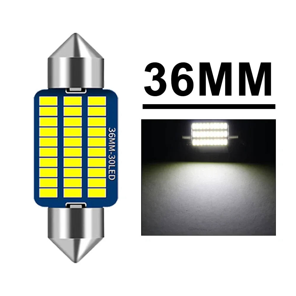 Ampoules LED C5W Canbus à navette 31/36/39/41 mm pour habitacle, dôme, coffre et plaque d'immatriculation, 12 V, 300 lm, 6500 K blanc, lot de 2, 10 ou 20 pièces 7