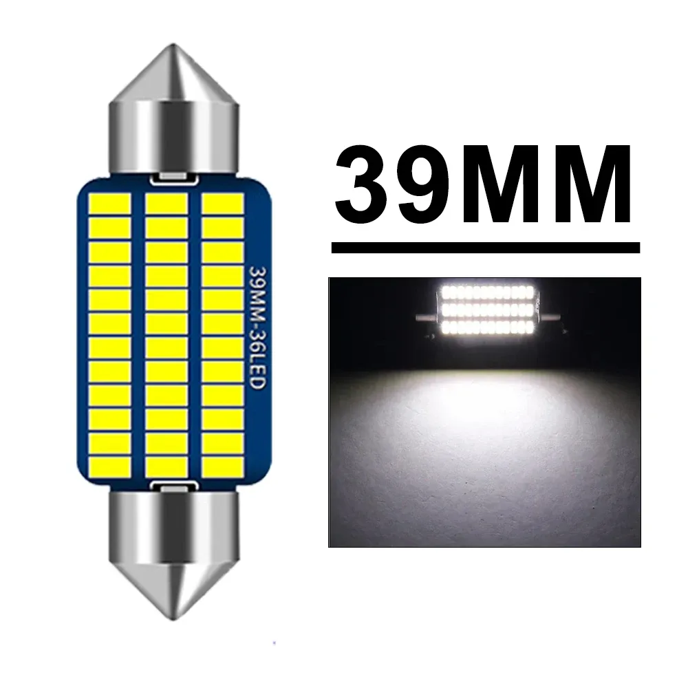 Ampoules LED C5W Canbus à navette 31/36/39/41 mm pour habitacle, dôme, coffre et plaque d'immatriculation, 12 V, 300 lm, 6500 K blanc, lot de 2, 10 ou 20 pièces 8