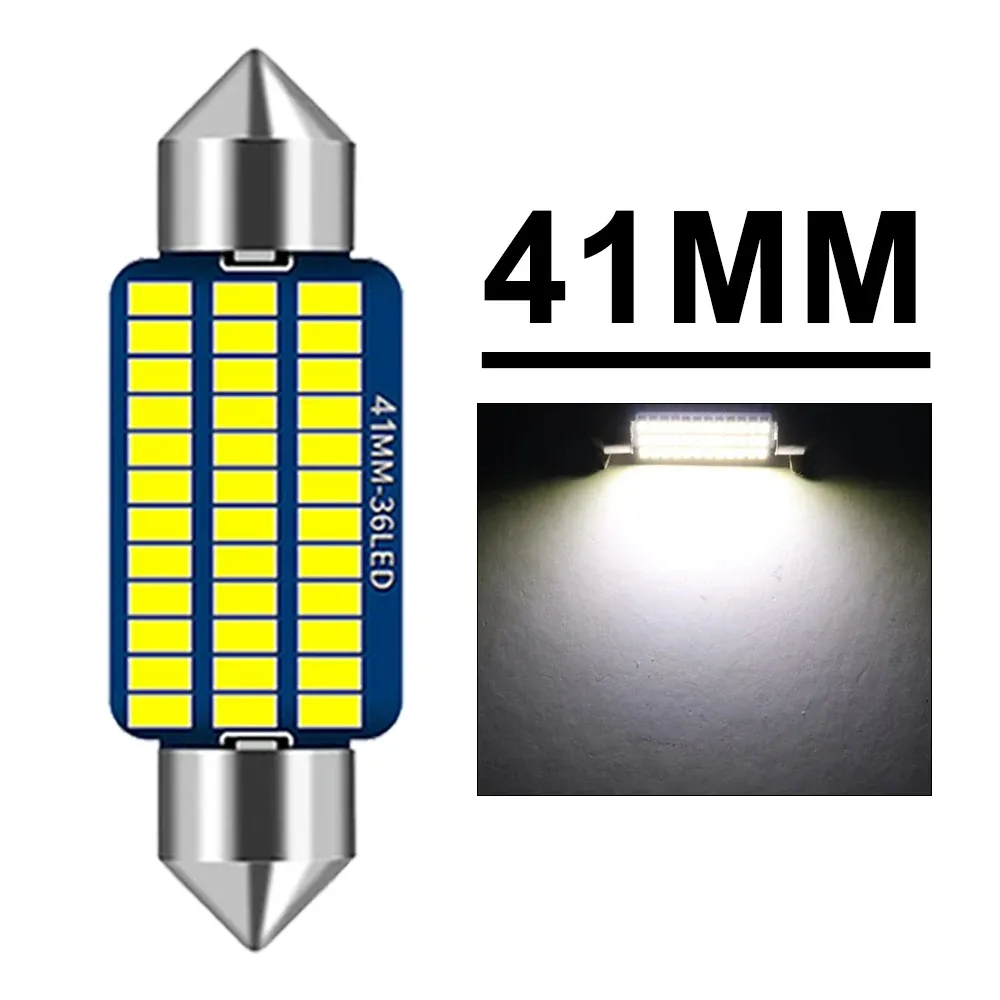 Ampoules LED C5W Canbus à navette 31/36/39/41 mm pour habitacle, dôme, coffre et plaque d'immatriculation, 12 V, 300 lm, 6500 K blanc, lot de 2, 10 ou 20 pièces 10