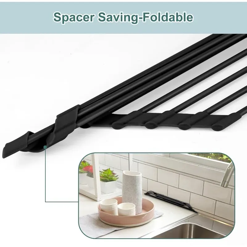 Égouttoir pliable triangulaire pour évier, vue d'ensemble