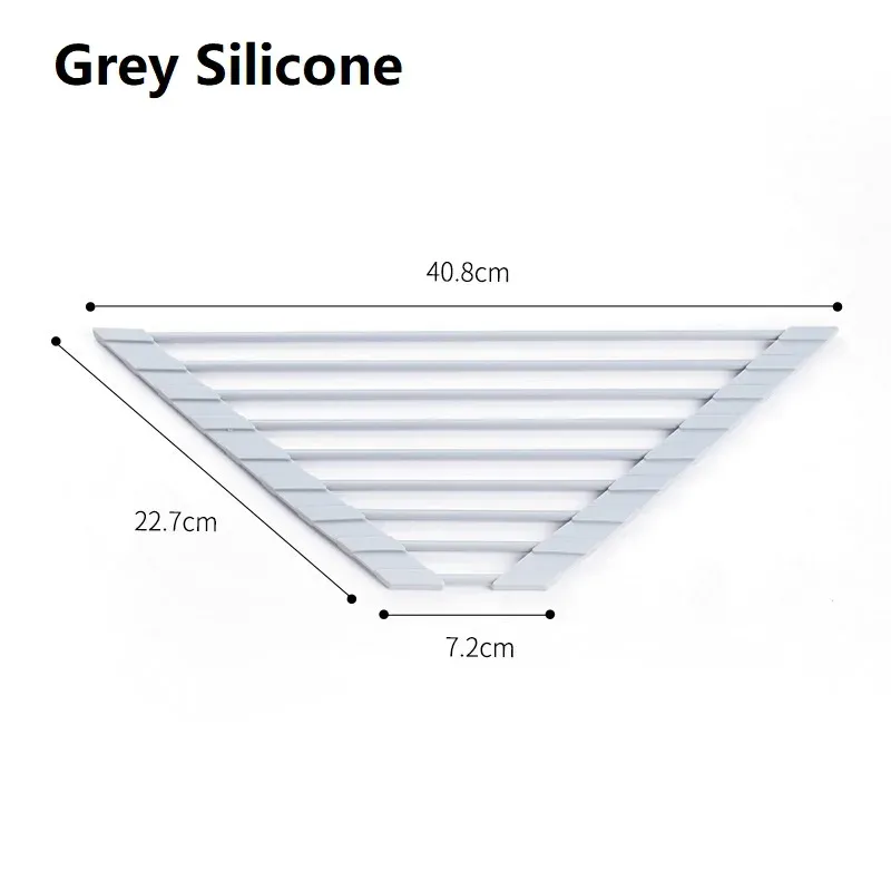 Égouttoir pliable triangulaire en acier inoxydable pour évier de cuisine, support de rangement pour bols et baguettes 9