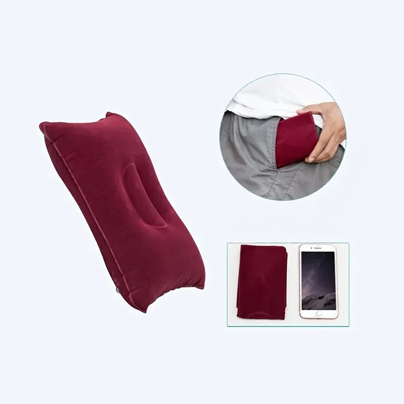 Oreiller gonflable confort pour le bureau, la voiture, le camping, la randonnée et la sieste, soutien cervical et lombaire 5