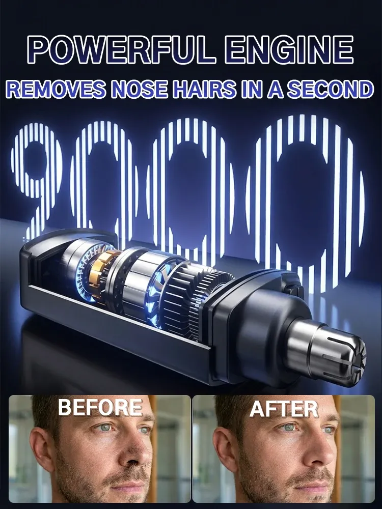Épilateur nasal pour homme, tondeuse nez et oreilles étanche 5