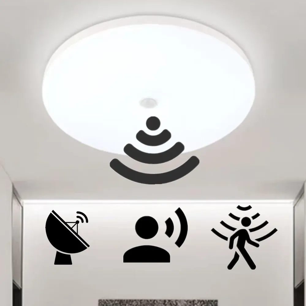 Plafonnier à détecteur de mouvement PIR 12 W / 18 W, 220 V AC, pour couloir, garage, escalier et balcon 1