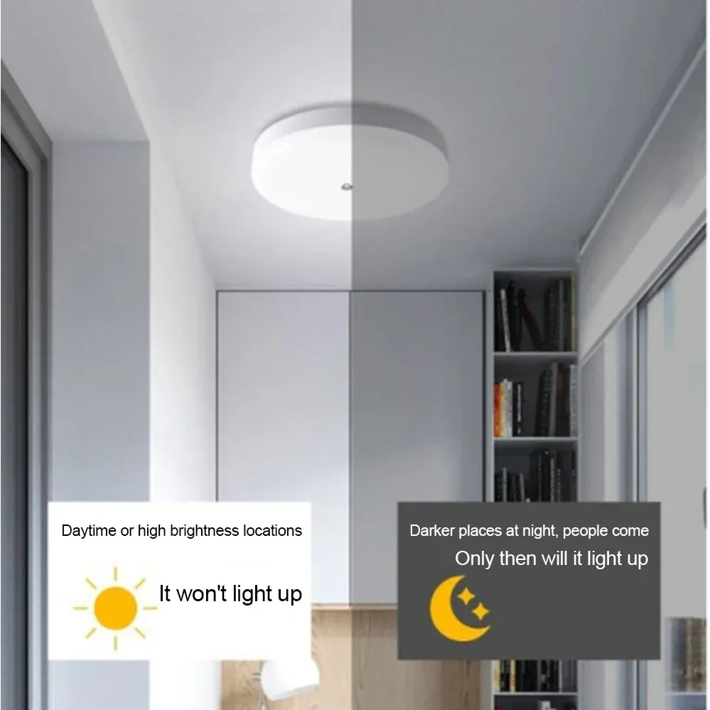 Plafonnier à détecteur de mouvement PIR 12 W / 18 W, 220 V AC, pour couloir, garage, escalier et balcon 4