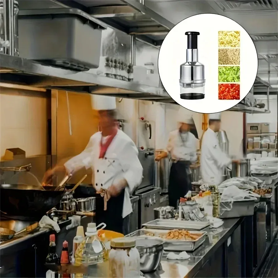 Presse-ail manuel en acier inoxydable 304 avec hachoir multifonction pour oignons, noix et légumes 5