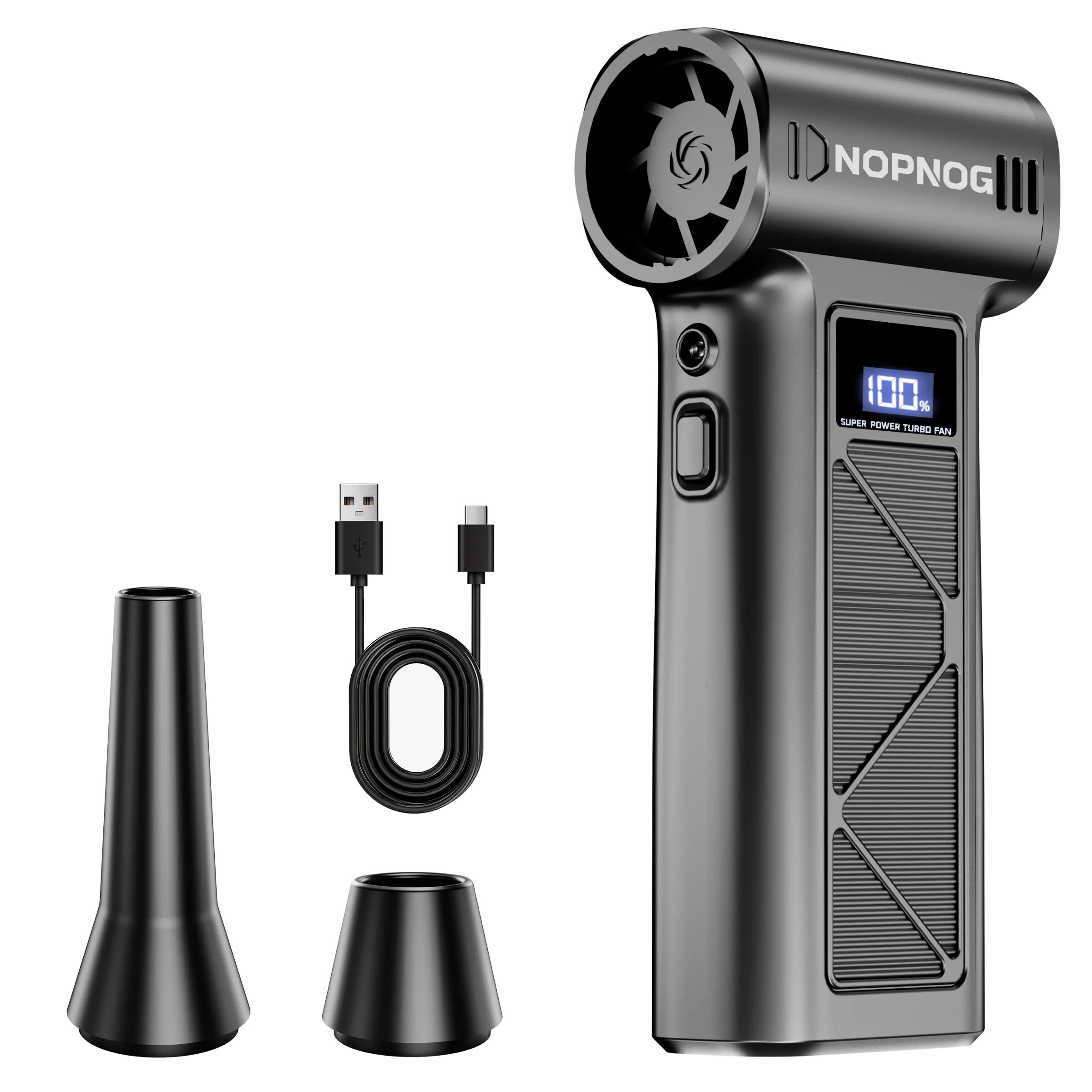 Souffleur à neige pour voiture, dépoussiéreur électrique portable, outil de nettoyage et de soufflage rechargeable USB-C, 4 vitesses, turbo, ventilateur 110 000 tr/min 9