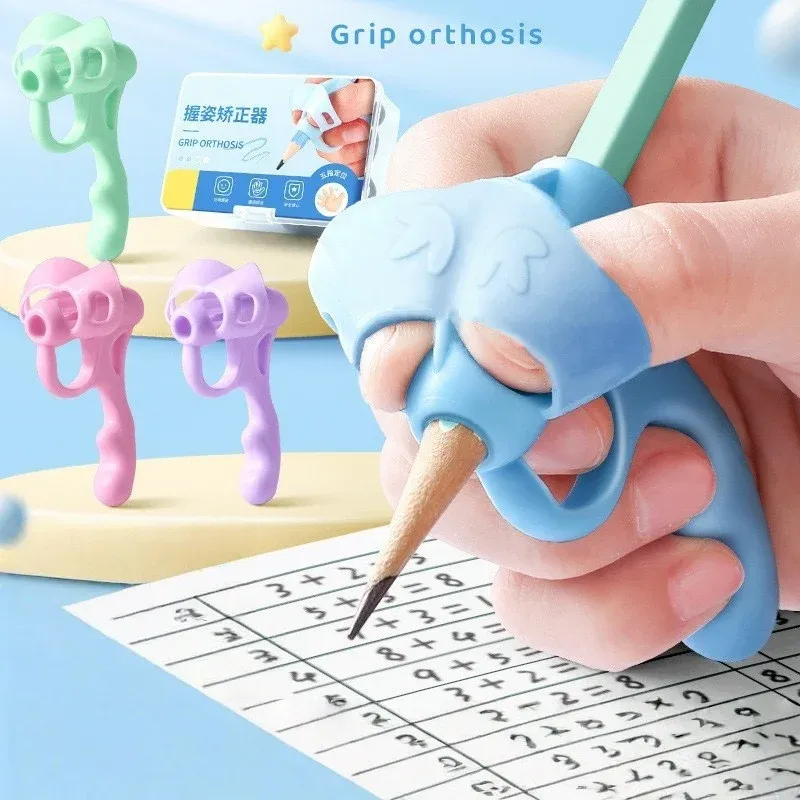 Correcteur de prise de stylo pour enfants, lot de 2 ou 4 : aide à la posture et à l'apprentissage de l'écriture pour élèves du primaire - Image 1