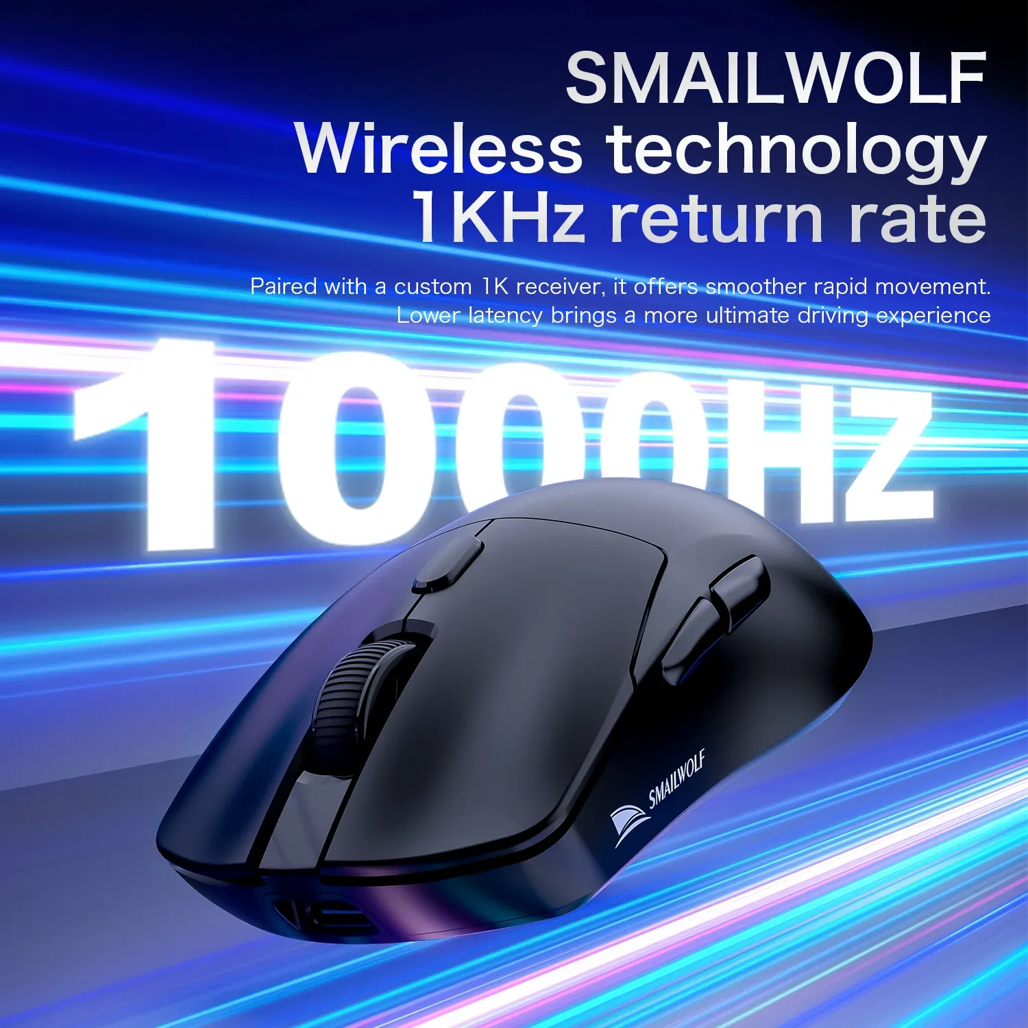 SMAILWOLF M3 PRO Souris sans fil Bluetooth tri-mode pour e-sport, compatible ordinateur portable et de bureau, capteur PAW3311, légère, idéale pour les jeux FPS 2