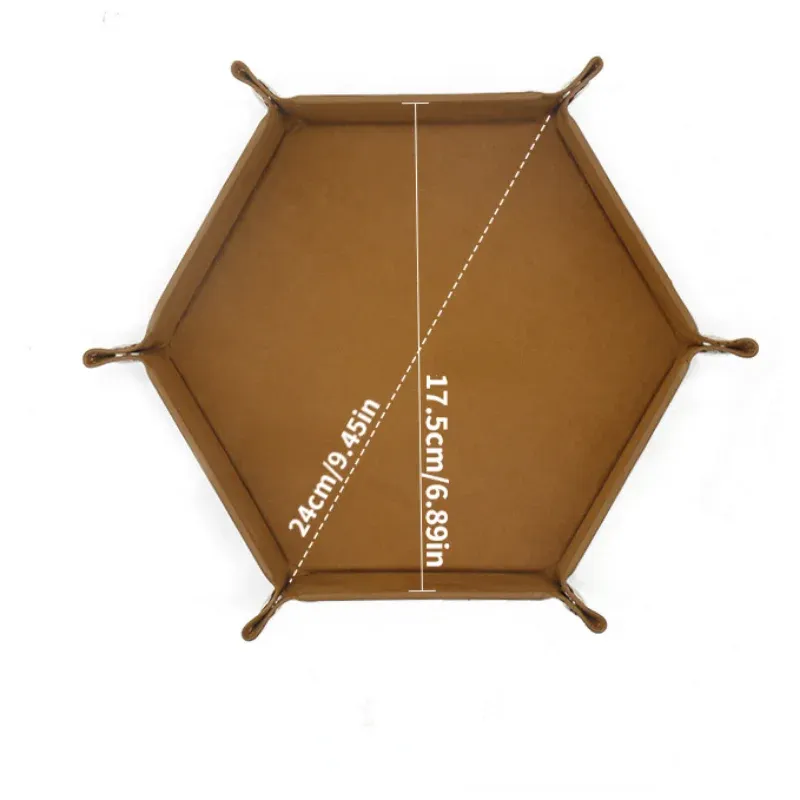 Boîte de rangement de table pliable en flanelle, 1 pièce, plateau de rangement hexagonal, plateau de dés de jeu, plateau de rangement pour bijoux 3