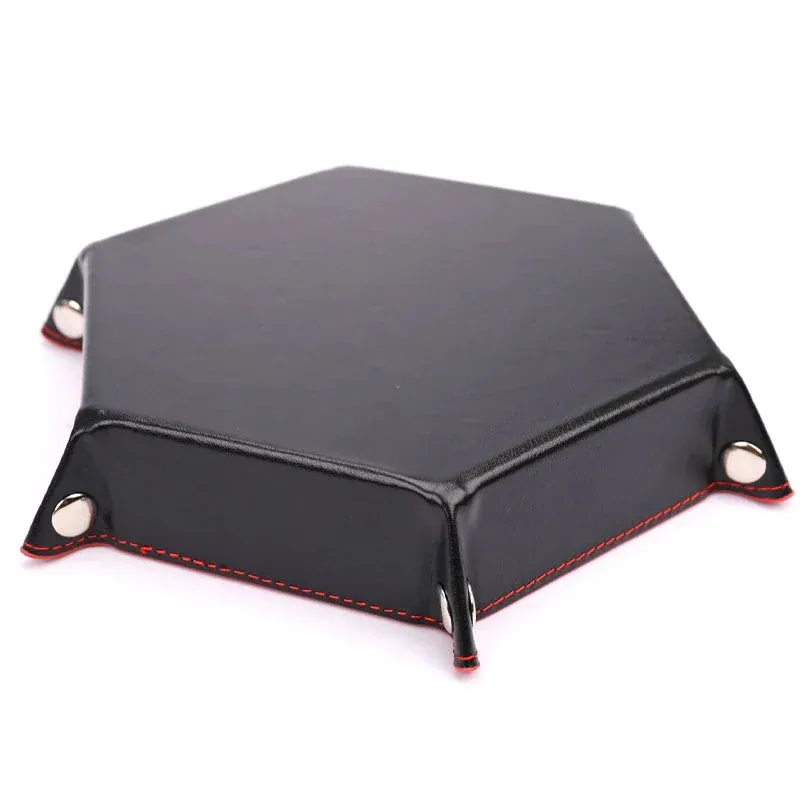 Boîte de rangement de table pliable en flanelle, 1 pièce, plateau de rangement hexagonal, plateau de dés de jeu, plateau de rangement pour bijoux 4