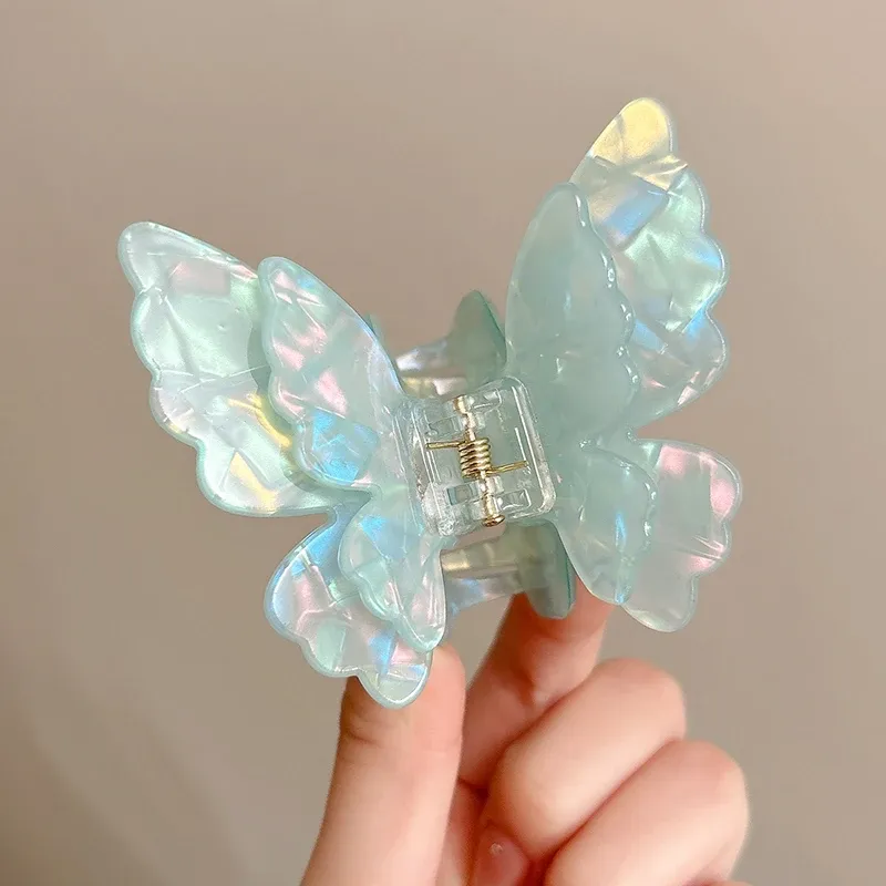 AWAYTR - Pince à cheveux papillon pour femme et fille, accessoire en acétate en forme de crabe, de requin et de princesse, sans nickel 8