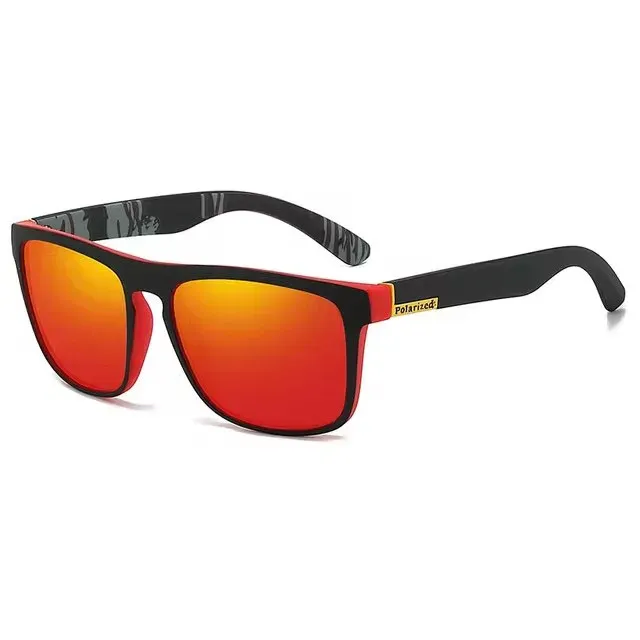 Lunettes de soleil de sport polarisées carrées pour hommes, monture légère en PC, protection UV400, pour la conduite, la pêche et le cyclisme, lot de 1 à 4 pièces 11
