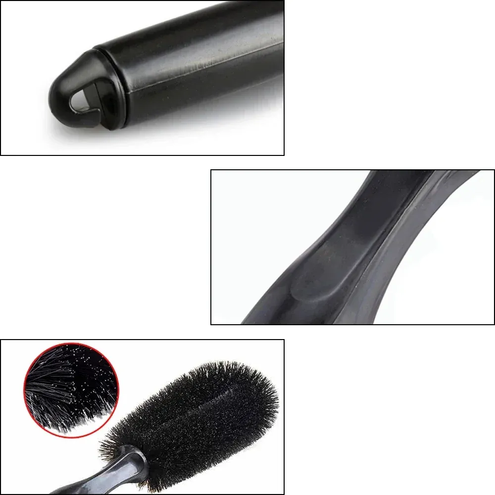 Détail des poils de la brosse de nettoyage pour jantes