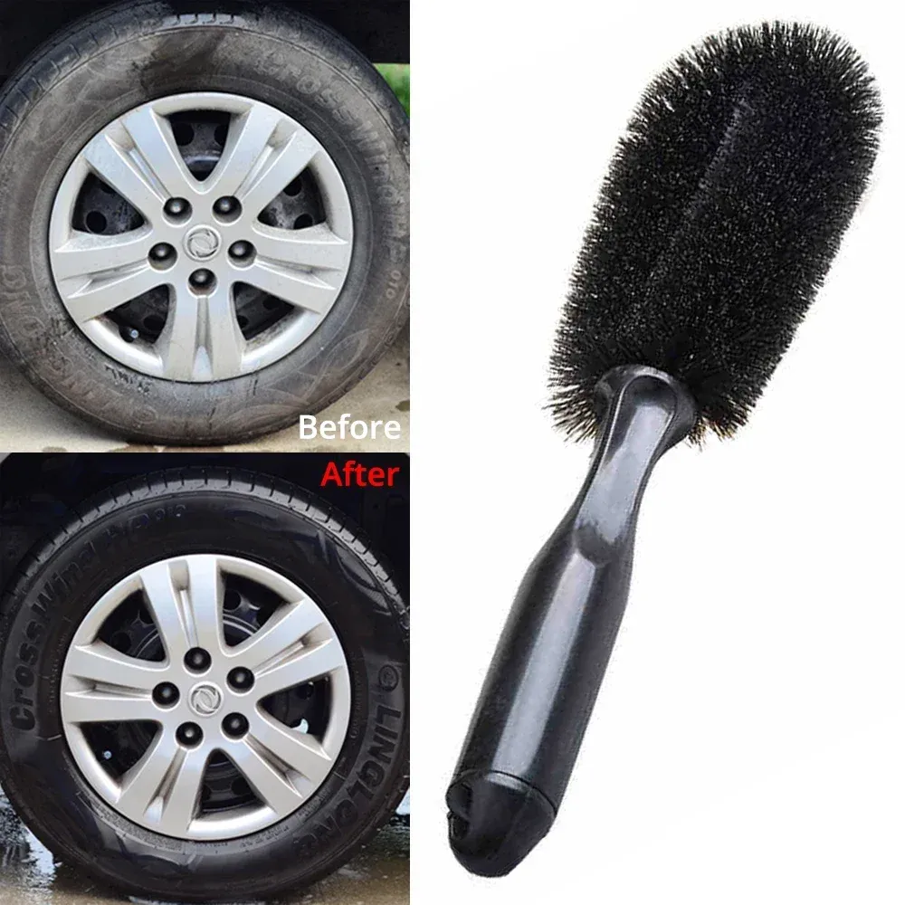 Brosse de nettoyage pour jantes en situation d'utilisation