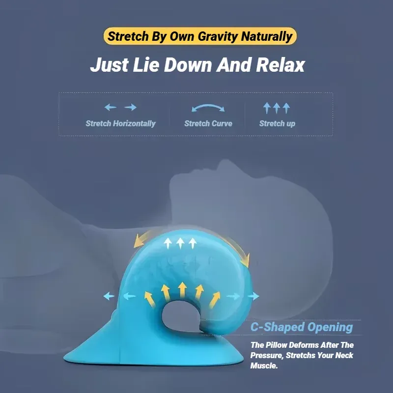 Civière de cou et d'épaule, relaxant de la colonne cervicale, dispositif de traction, relaxation musculaire, oreiller de massage, correction chiropratique 5