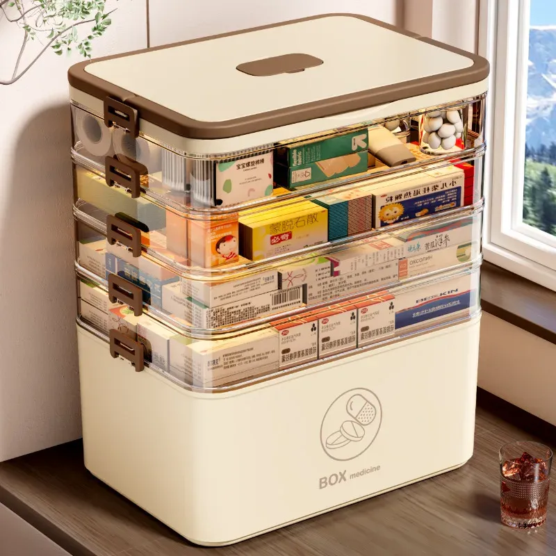 Organisateur de rangement empilable à 3, 4 ou 5 niveaux pour la maison et le bureau, avec couvercles, transparent, idéal pour documents, stylos, crayons et fournitures de couture - Image 1