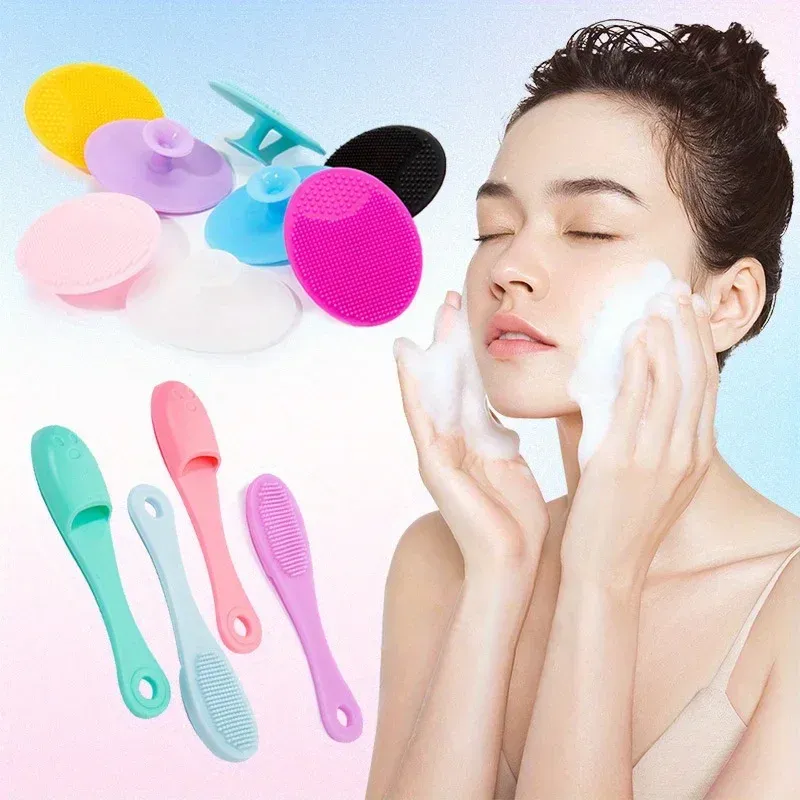 Brosse nettoyante visage en silicone à double face, brosse de massage portable pour points noirs, outil de soin de la peau 2
