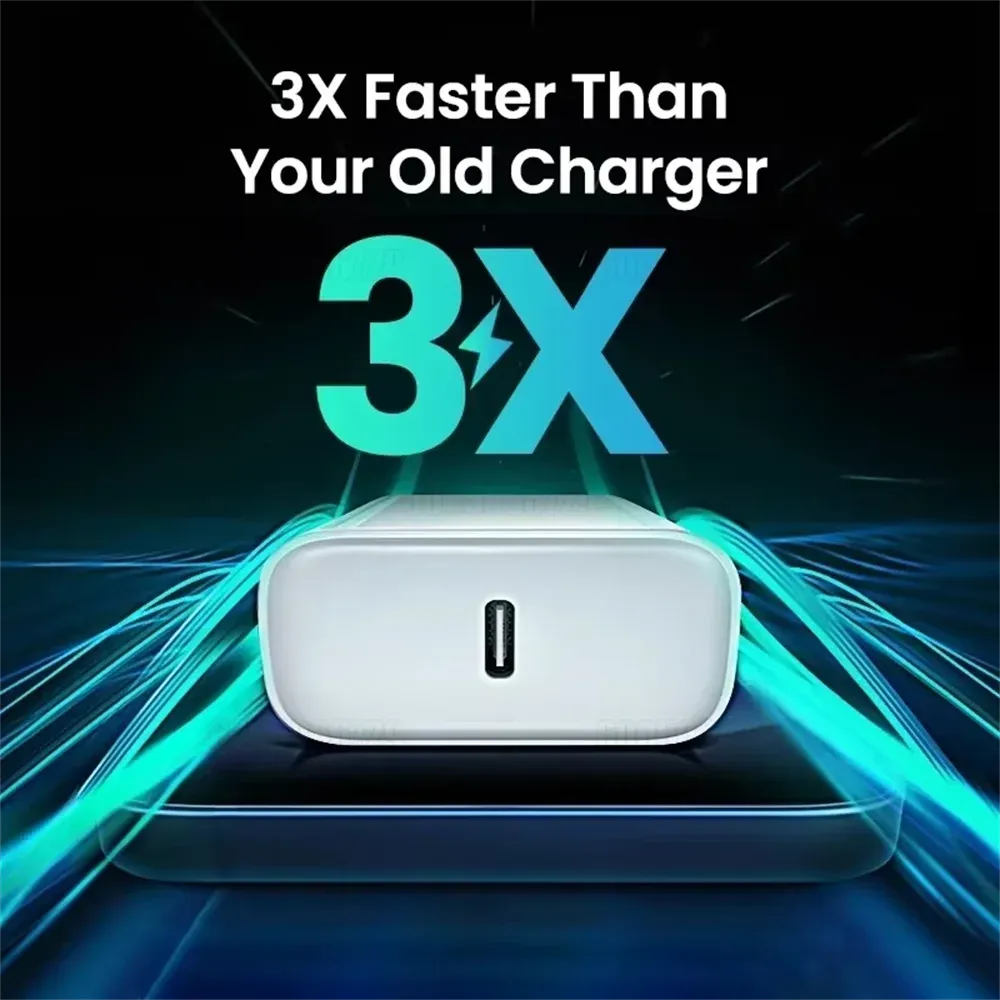 Chargeur rapide USB-C 40 W Power Delivery avec câble, compatible iPhone 17 Pro Max, Air, 16, 15, 14, 13, 12, 11, XS Max et XR 3