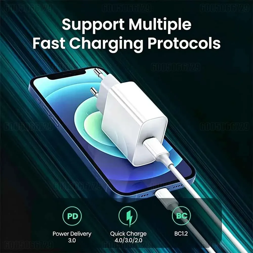 Chargeur rapide USB-C 40 W Power Delivery avec câble, compatible iPhone 17 Pro Max, Air, 16, 15, 14, 13, 12, 11, XS Max et XR 2
