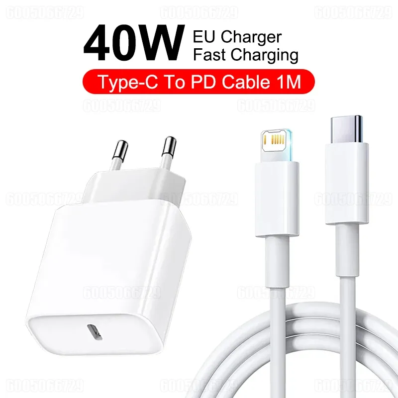 Chargeur rapide USB-C 40 W Power Delivery avec câble, compatible iPhone 17 Pro Max, Air, 16, 15, 14, 13, 12, 11, XS Max et XR 8