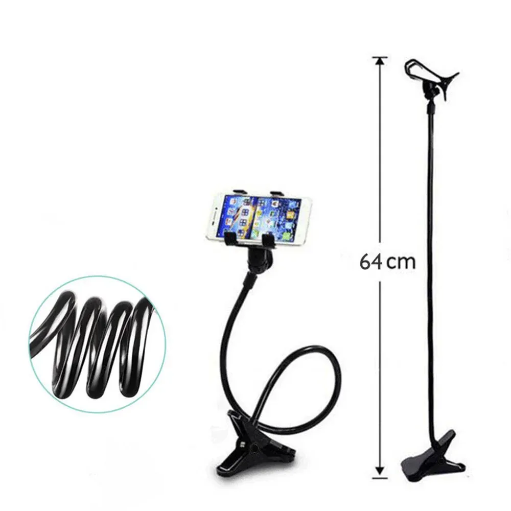 Support de téléphone réglable à bras long avec pince flexible universelle à 360°, compatible avec tous les smartphones 6