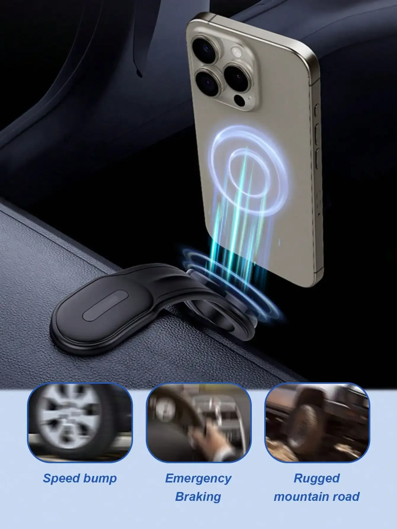 Support magnétique flexible pour téléphone de voiture – Bras réglable en alliage d'aluminium, rotation à 360°, conception modelable pour angles de visualisation personnalisés 4
