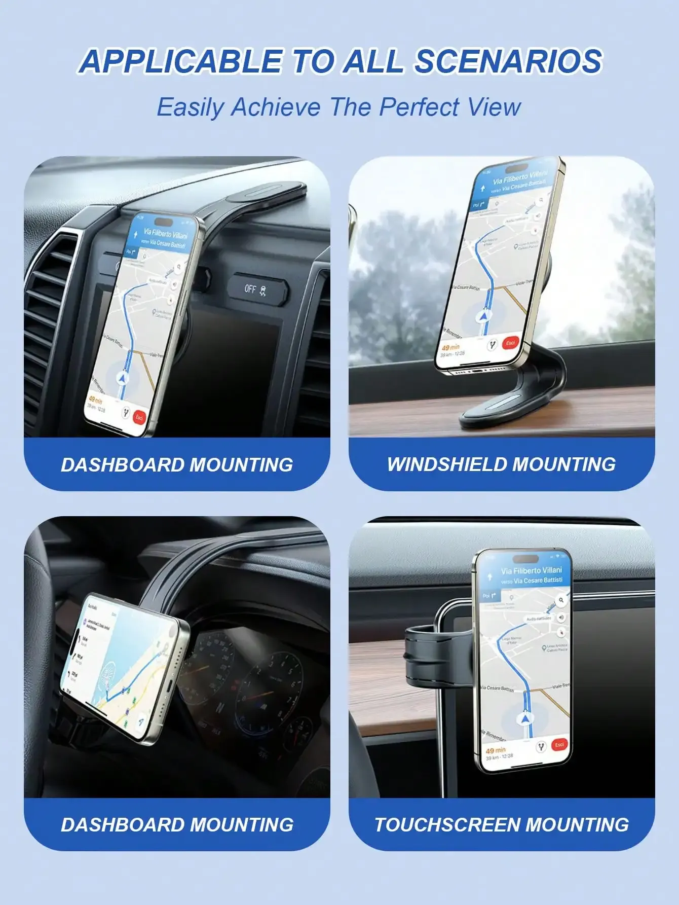 Support magnétique pour téléphone de voiture, compatibilité universelle