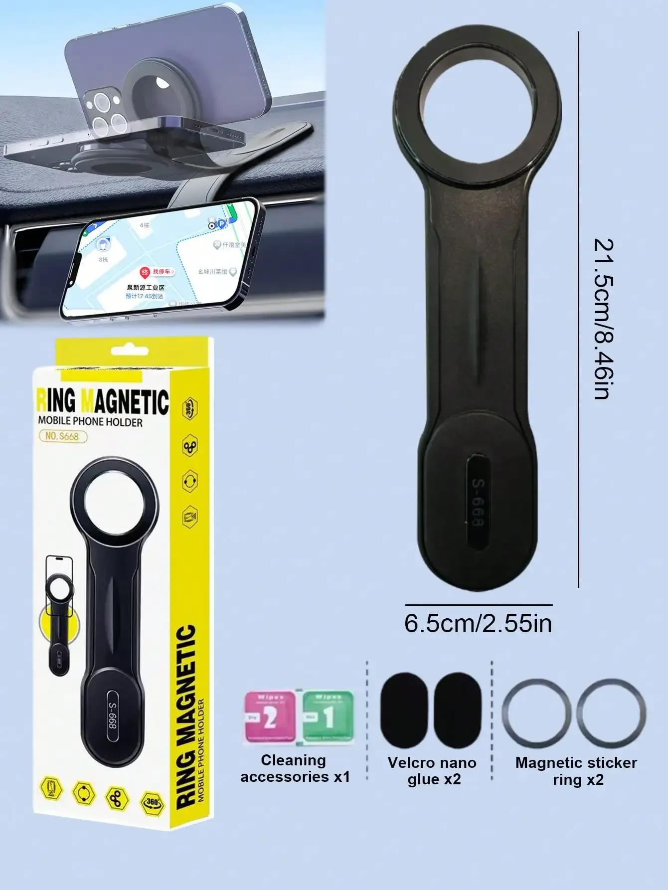 Support magnétique flexible pour téléphone de voiture – Bras réglable en alliage d'aluminium, rotation à 360°, conception modelable pour angles de visualisation personnalisés 7