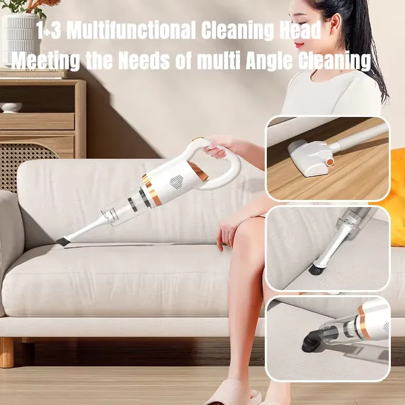 Aspirateur à main sans fil haute puissance 8500 Pa, 120 W, portable, pour la maison et la voiture, avec brosse 5