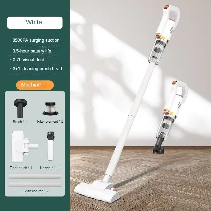 Aspirateur à main sans fil haute puissance 8500 Pa, 120 W, portable, pour la maison et la voiture, avec brosse 7