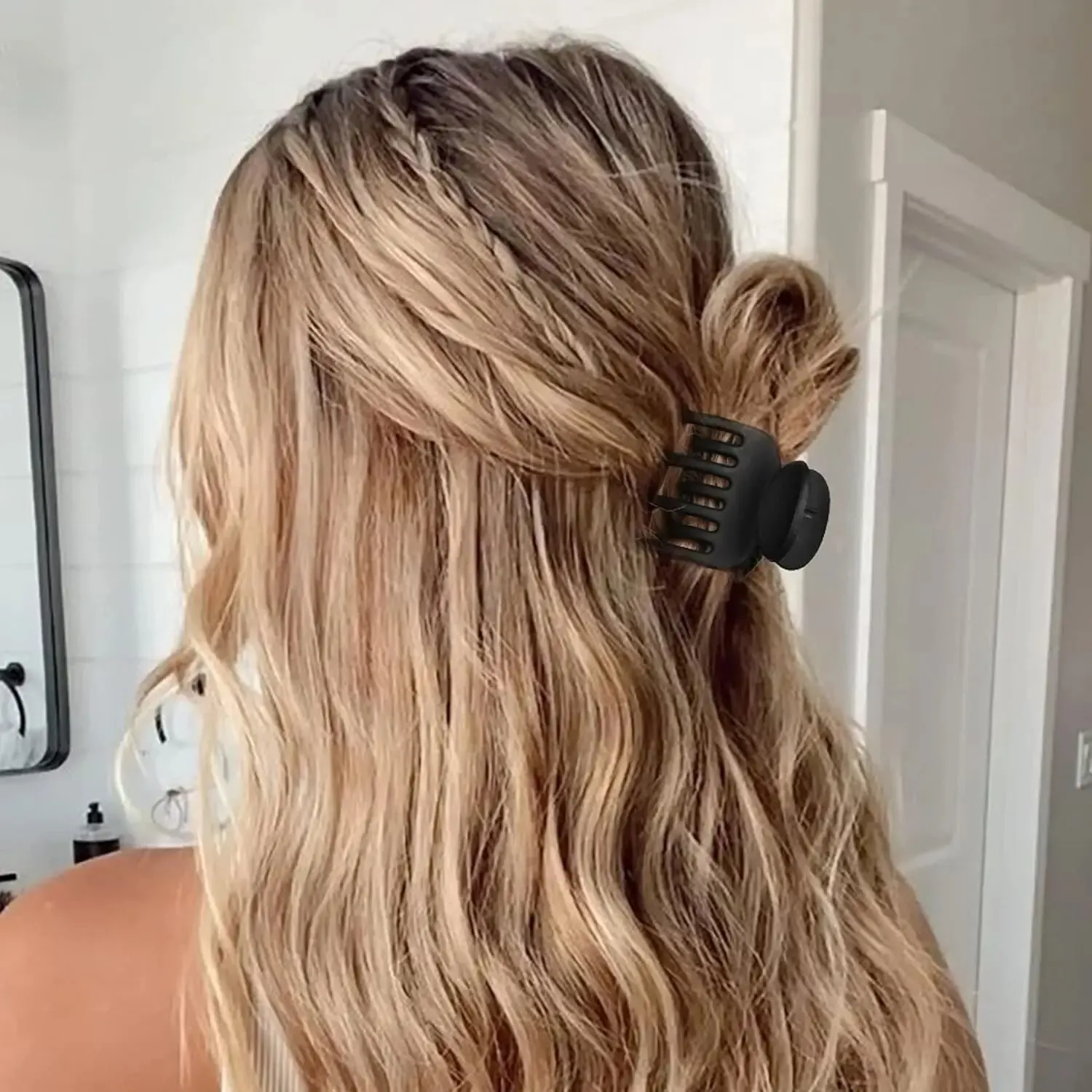 Petites pinces à cheveux pour femmes, lot de 4, double rangée de dents, griffes moyennes, épingles à cheveux pour filles, cheveux fins, accessoires de mode 2