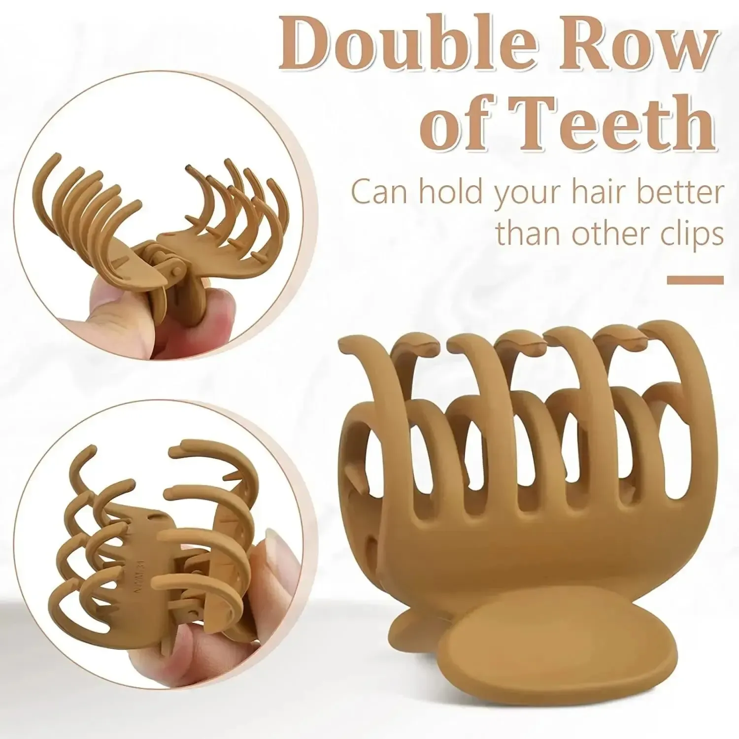 Petites pinces à cheveux pour femmes, lot de 4, double rangée de dents, griffes moyennes, épingles à cheveux pour filles, cheveux fins, accessoires de mode 4