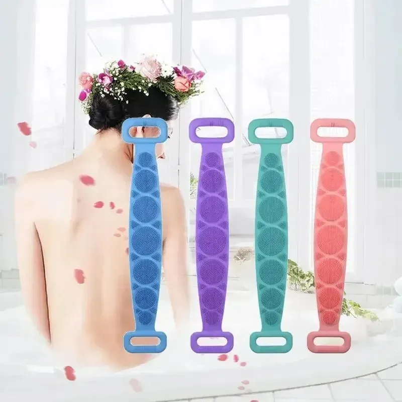 Éponge corporelle en silicone, brosse de douche pour le dos, gommage et massage de la peau, accessoire de bain 3