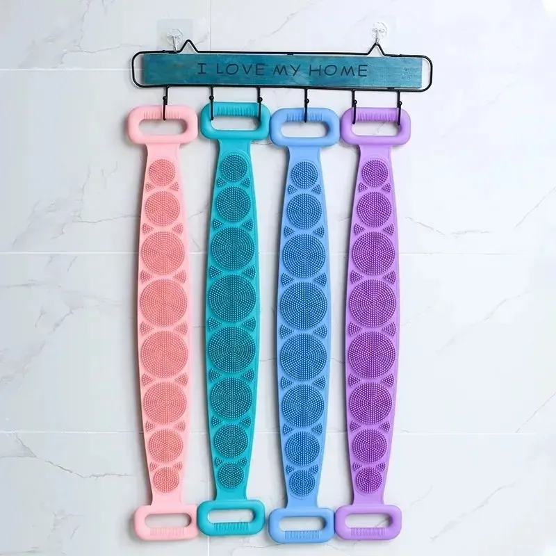 Brosse de douche en silicone pour le dos, vue d'ensemble