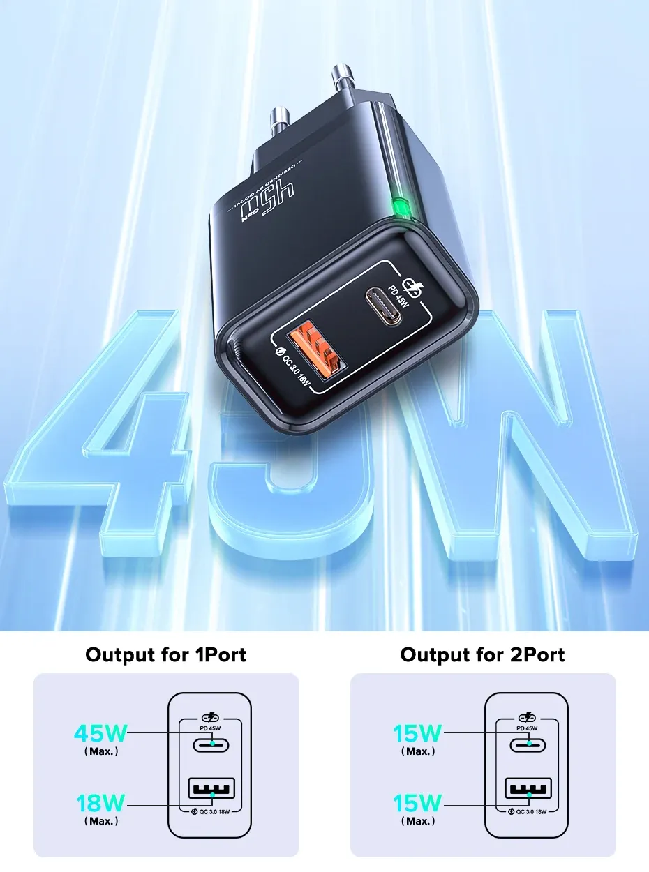 Recharge simultanée de deux appareils