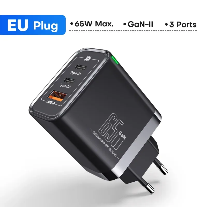 Chargeur mural USB-C GaN 45 W PD QC 3.0, charge rapide pour iPhone, Samsung S23 et S21, ordinateur portable et tablette, marque Qwing 10
