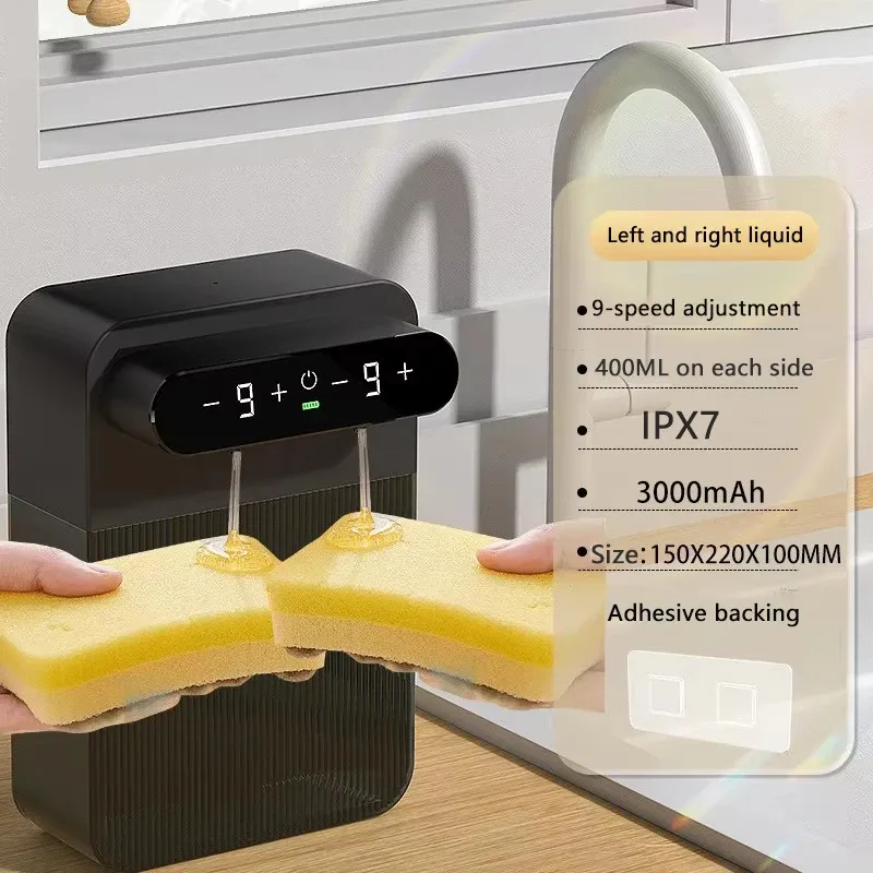 Distributeur automatique de savon sans contact à capteur intelligent, modes mousse et liquide, pour salle de bain et cuisine 7