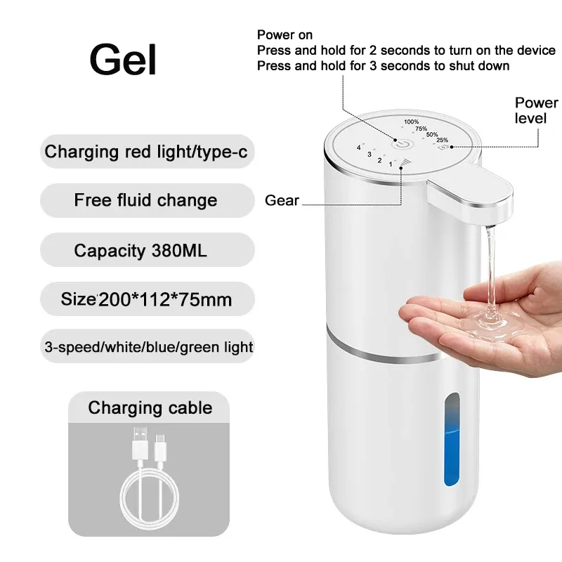 Distributeur automatique de savon sans contact à capteur intelligent, modes mousse et liquide, pour salle de bain et cuisine 16