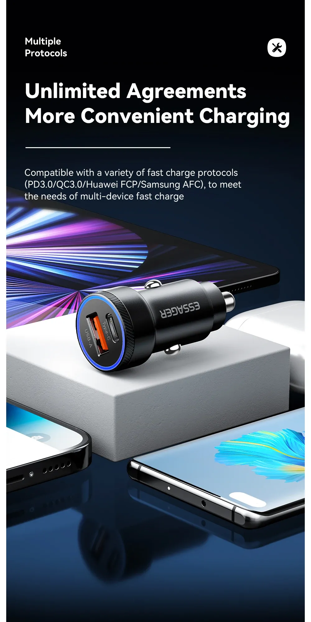 Recharge de smartphone en voiture